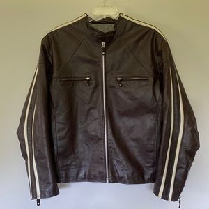 WILSON’S M Julian men’s leather striped motorcycle jacket